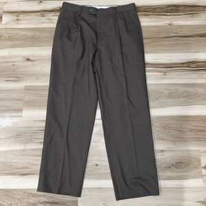 Pronto Uomo Wool Brown Pleated Pants Men’s 34